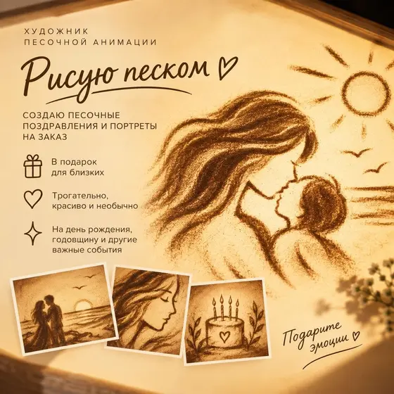 Песочные поздравления и портреты