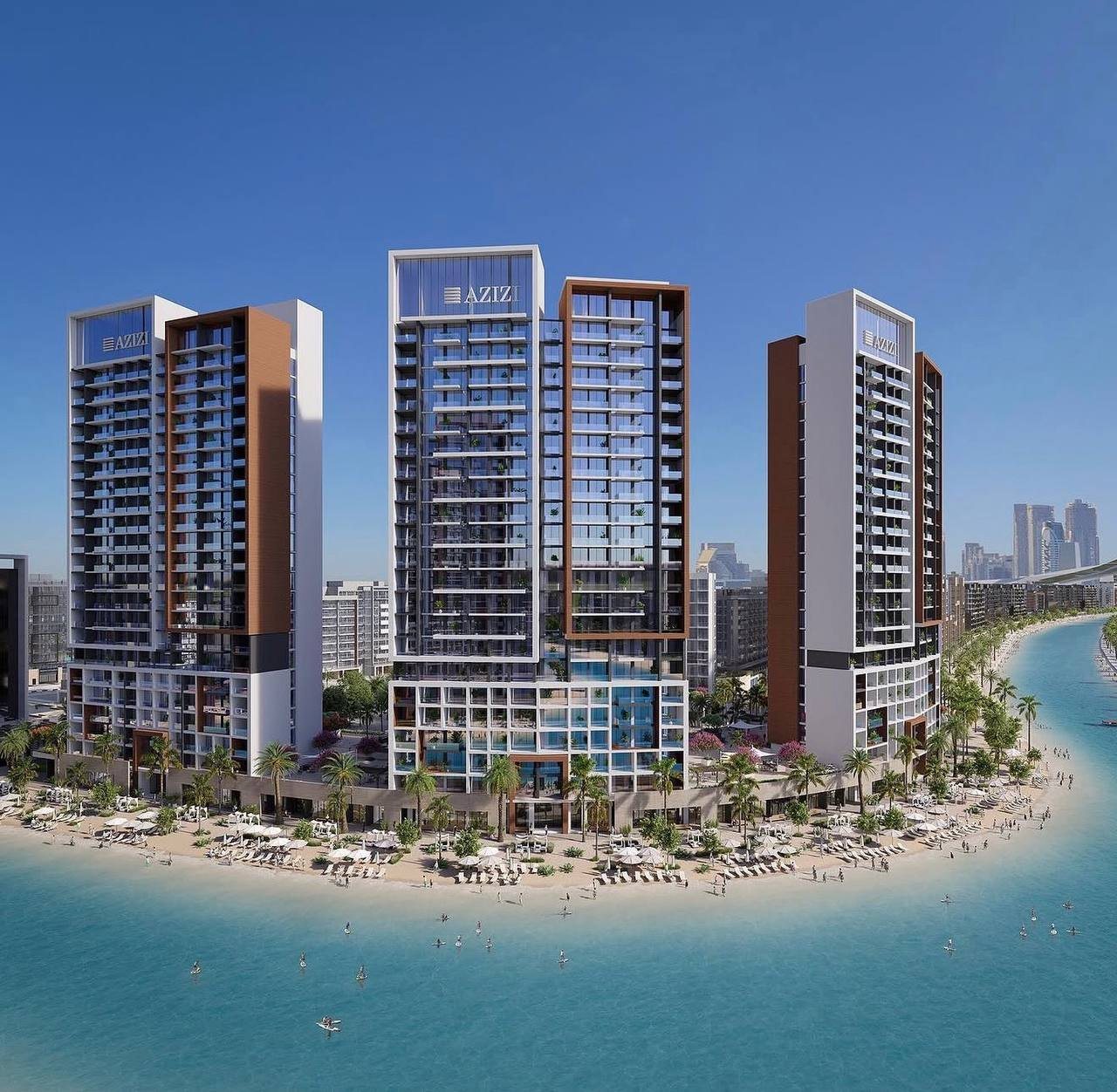 Студия Azizi Riviera Beach Front, 37 м²