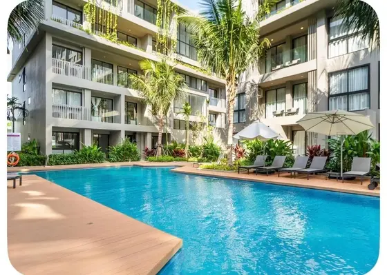Апартаменты с 1 спальней, 35 м²