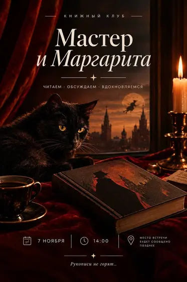 Встреча книжного клуба по «Мастеру и Маргарите»