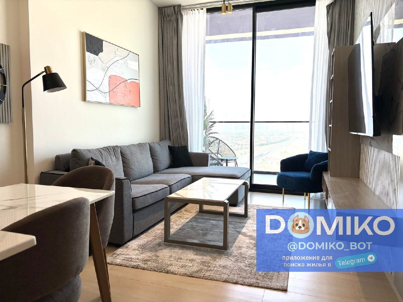 Квартира с 1 спальней, 64 м²