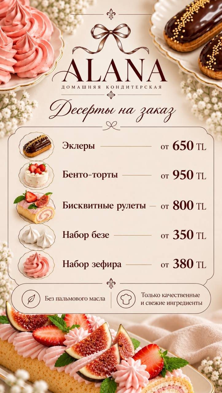 Десерты ALANA на заказ