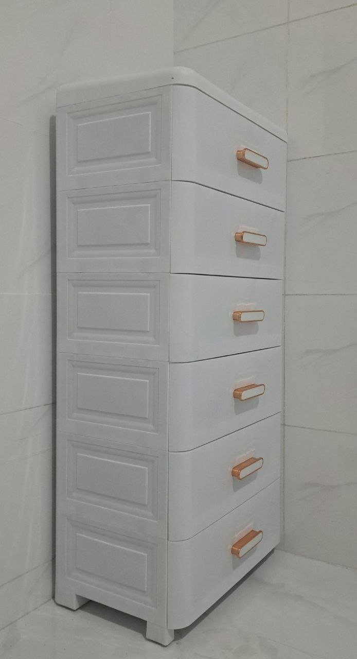 Белый комод с 6 ящиками
