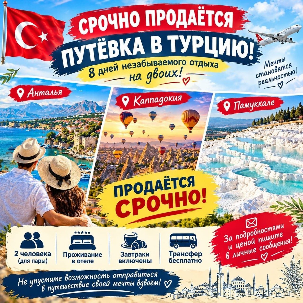 Тур по Турции на 8 дней для двоих