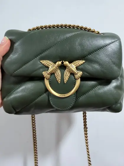 Сумка Pinko из кожи, зелёная