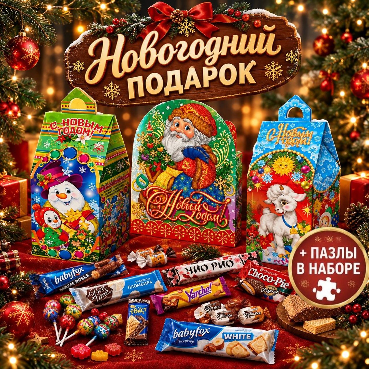 Новогодние сладкие подарки детям