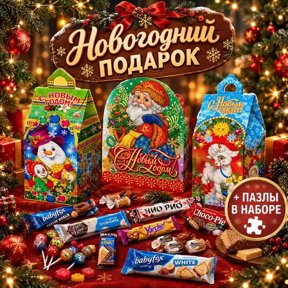 Новогодние сладкие подарки детям