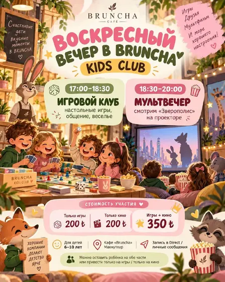 Игровой клуб и мультвечер для детей