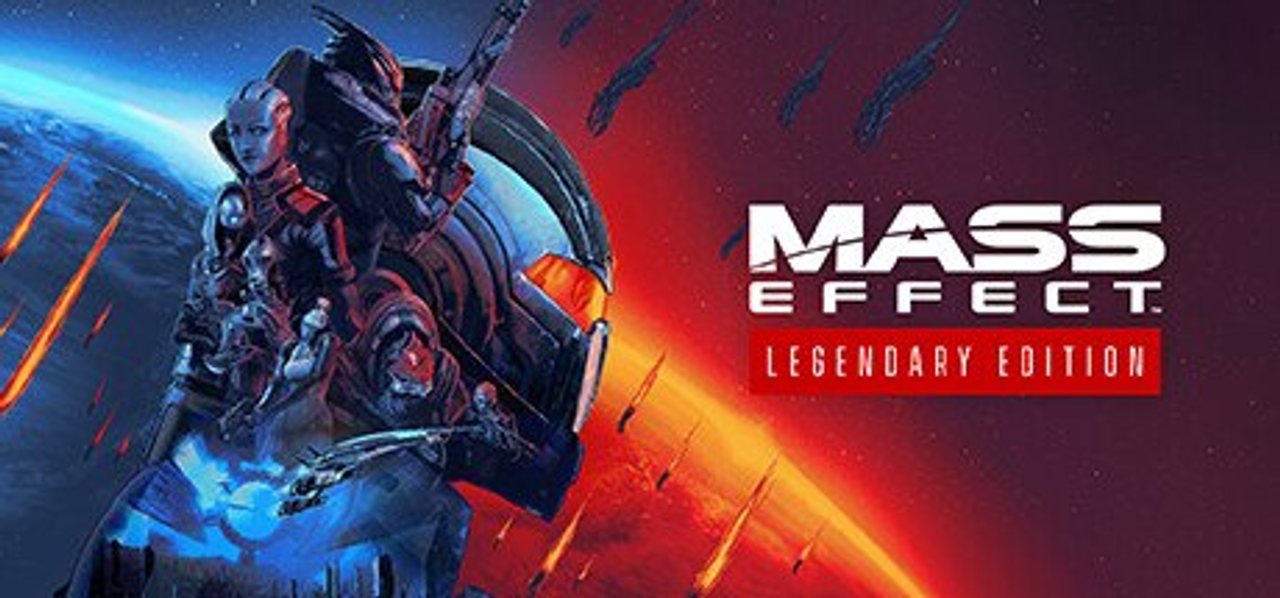 Обложка игры Mass Effect Legendary Edition с изображением Шепарда и других персонажей
